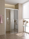 Atea drzwi prysznicowe 2-częściowe z polem stałym po prawej stronie bezprogowe 110 srebro / szkło z powłoką