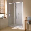 Cada XS drzwi przesuwne 130cm 2-częściowe, profil srebro wysoki połysk, szkło hartowane z powłoką CadaClean